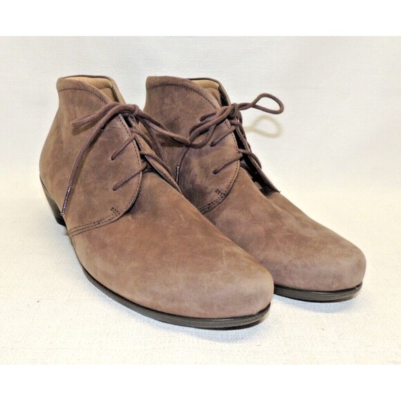 Ecco Brown Suede Lace Up Ankle Booties Sz. 39 - Picture 1 of 7